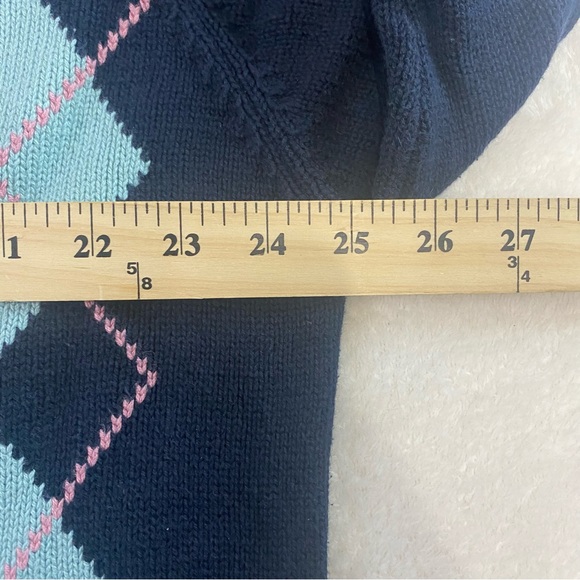 Geoffrey Beene Knit Argyle Sweater Pink Teal Easter Colorway Size XL Men's - Picture 7 of 9